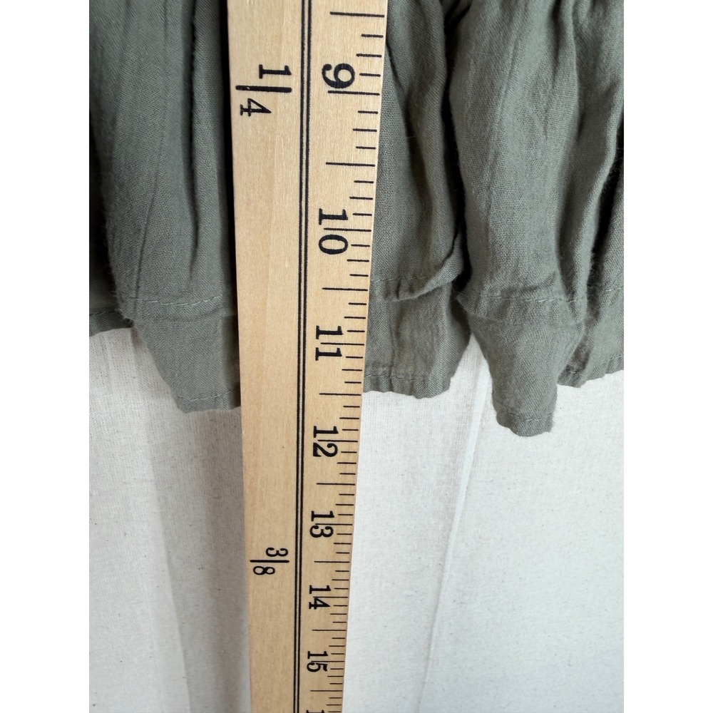 American Eagle Eyelet/Ruffle‎ Detail Off Shoulder Crop Top size Medium Green - Picture 7 of 7